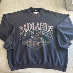 Viral Abercrombie & Fitch Badlands Vintage Oversized Crew Neck Sweatshirt